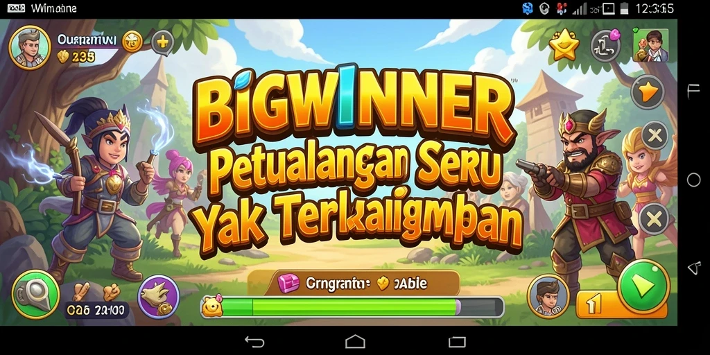 Gameplay mendebarkan dari BIGWINNER saat menjelajahi dunia petualangan.