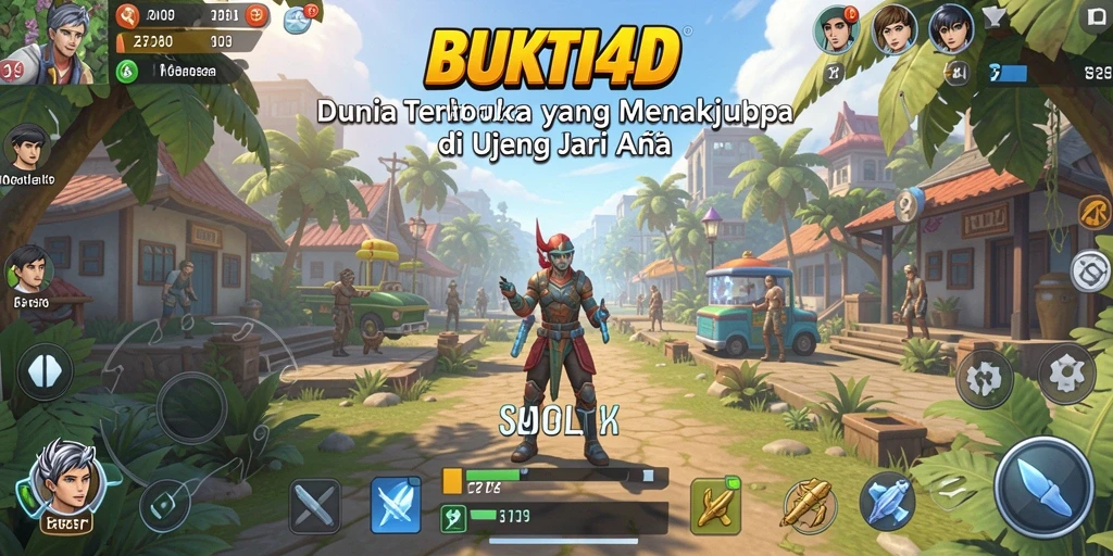 Screenshot menunjukkan eksplorasi dunia terbuka yang indah.