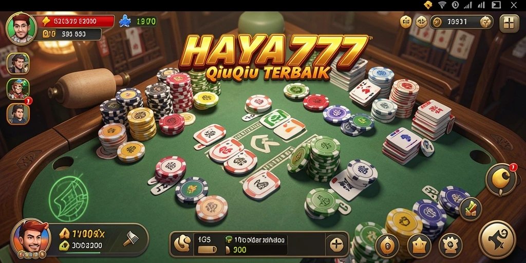 Screenshot utama HAYA777 menampilkan momen seru di permainan QiuQiu.