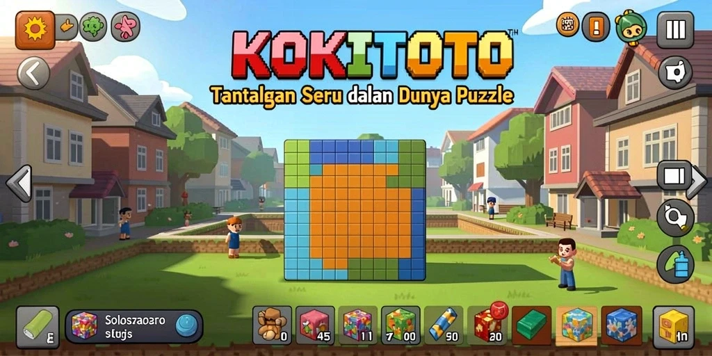 Tampilan gameplay KOKITOTO yang penuh warna dan menantang.