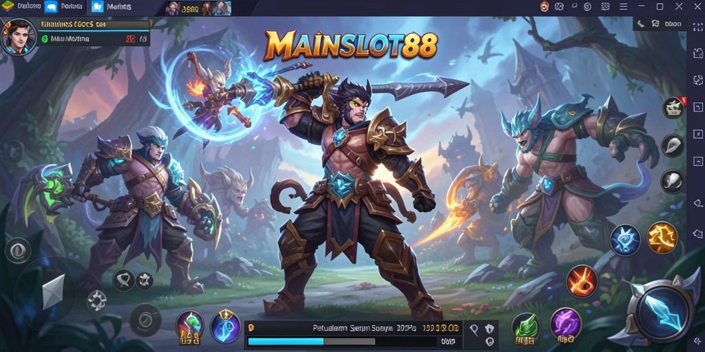 Screenshot gameplay MAINSLOT88 menampilkan aksi pertarungan yang mendebarkan.