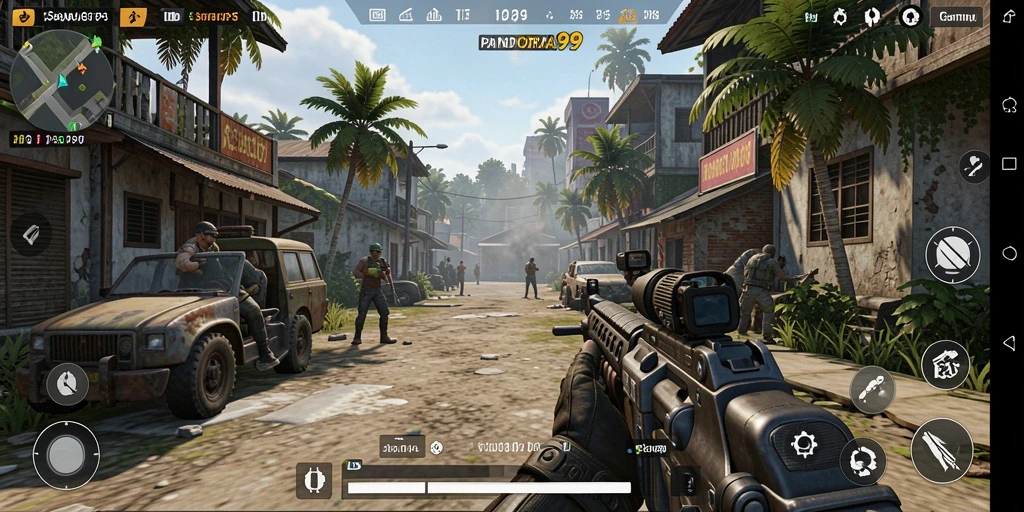 Screenshot gameplay PANDORA99 menampilkan aksi seru dalam TPS.
