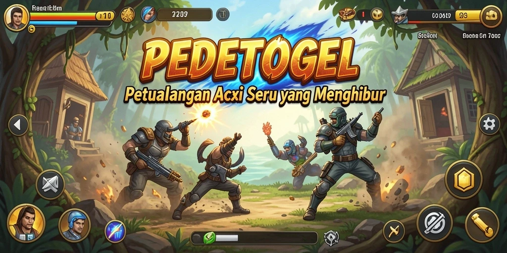 Tangkapan layar menunjukkan karakter beraksi dalam pertempuran seru di PEDETOGEL.