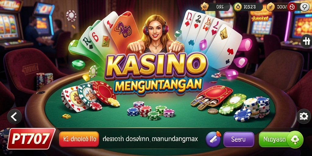 Tangkapan layar gameplay PT707 menampilkan grafik Kasino yang menarik.