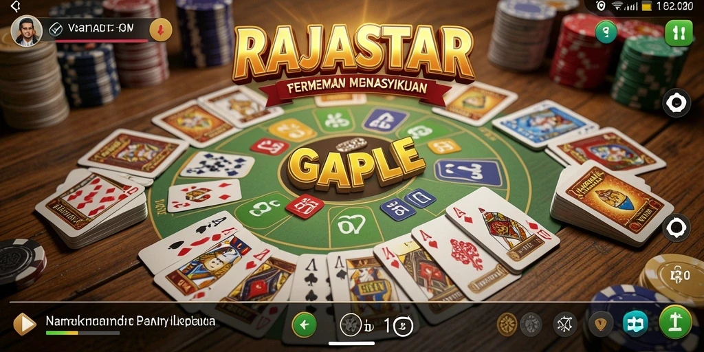 Tampilan atraktif dari gameplay Gaple di RAJASTAR.