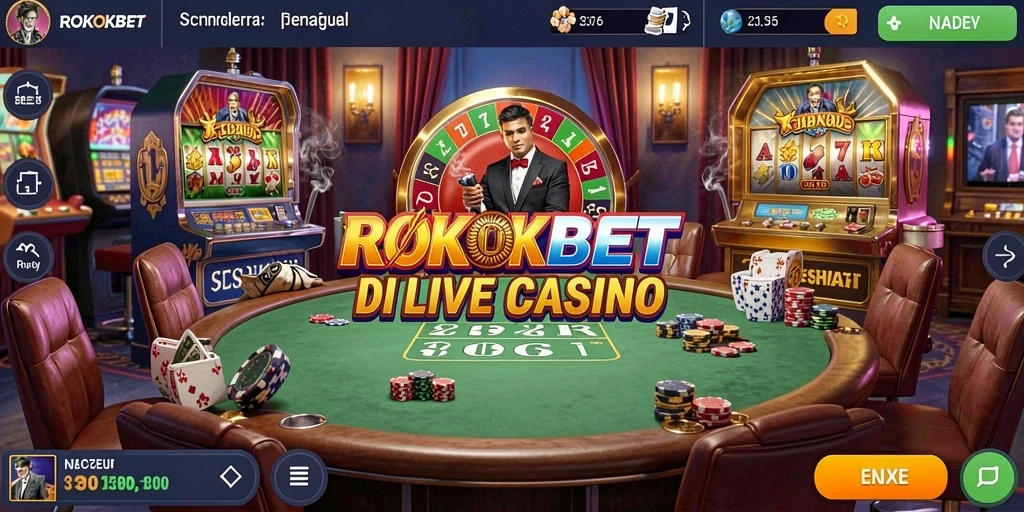 Tampilan gameplay ROKOKBET dalam Live Casino yang mengesankan.