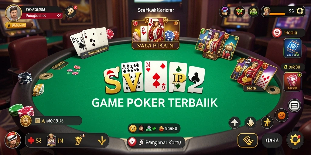 Tampilan utama gameplay SVIP2 dengan suasana poker yang menyenangkan.