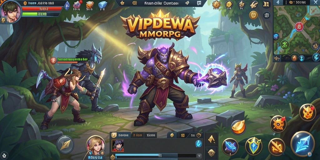 Tangkapan layar utama <strong>VIPDEWA</strong> menampilkan aksi pertempuran seru di dunia MMORPG.