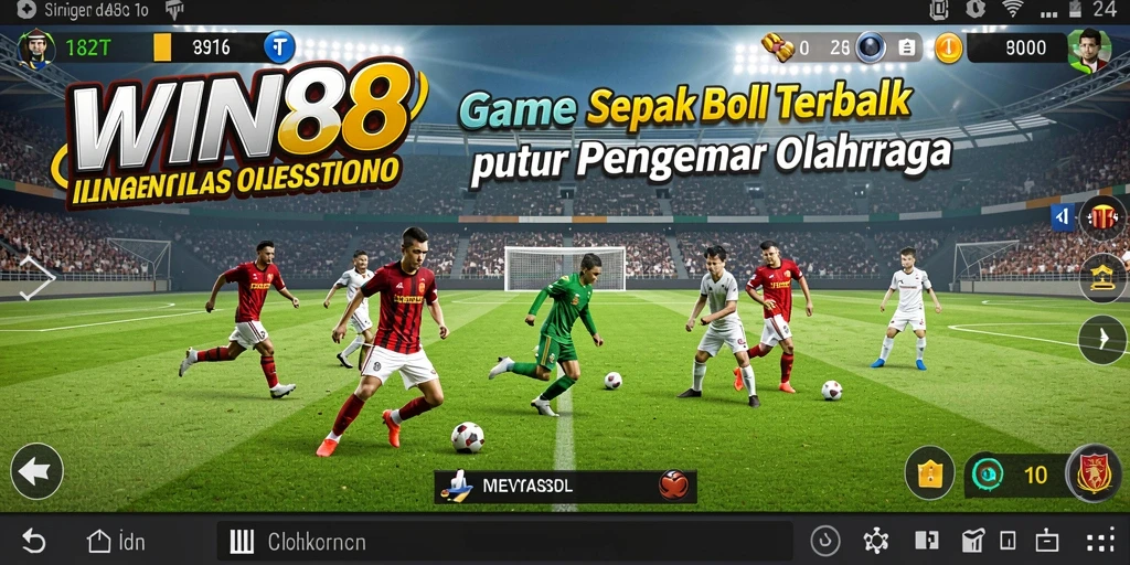 Screenshot menunjukkan pemain bersaing dalam pertandingan sepak bola yang mendebarkan.