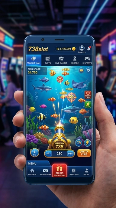 Tampilan antarmuka pengguna 738slot yang bersih dan sederhana.